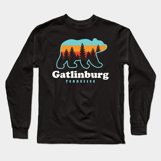 Gatlinburg Tennessee Smoky Mountains Bear Long Sleeve T-Shirt by PodDesignShop